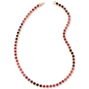 NWT Kendra Scott Carmen Tennis Necklace Gold Ruby Mix Gemstone $120